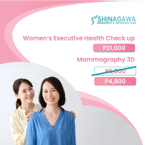 20% OFF on Mammography when you book a Women's Executive Health Checkup at Shinagawa Diagnostic and Preventive Care