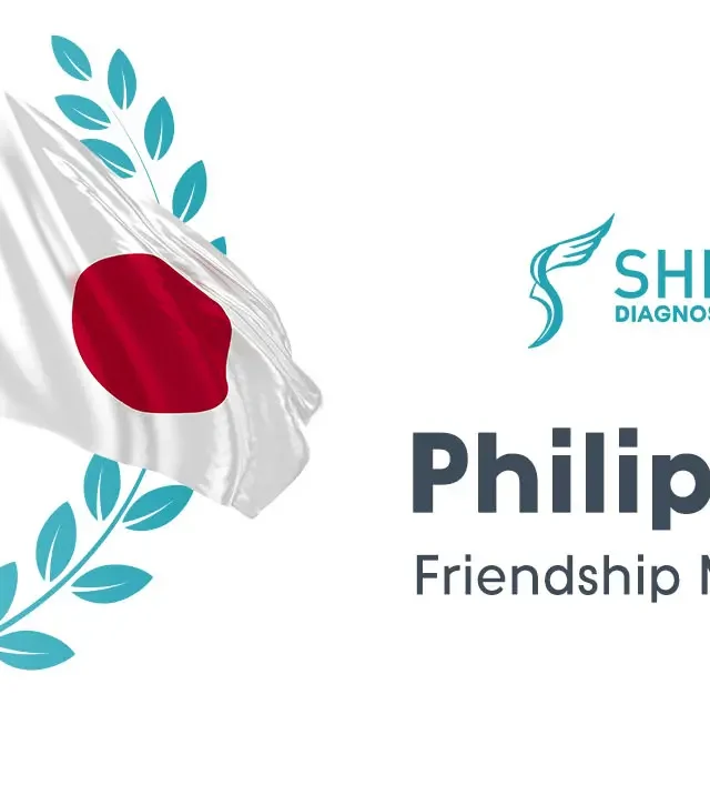Philippine and Japanese flags crossed in unity, with logos of Shinagawa and Newport World Resorts for Friendship Month.