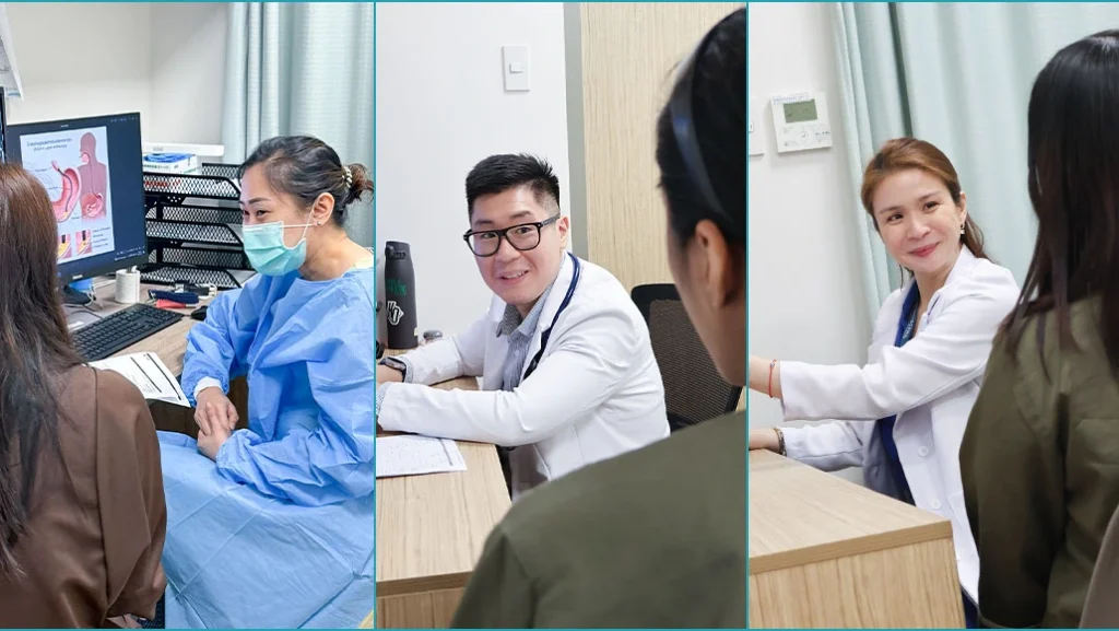Collage of doctors at Shinagawa Diagnostic & Preventive Care conducting patient consultations across different specialties, highlighting personalized medical care and diagnostic guidance.
