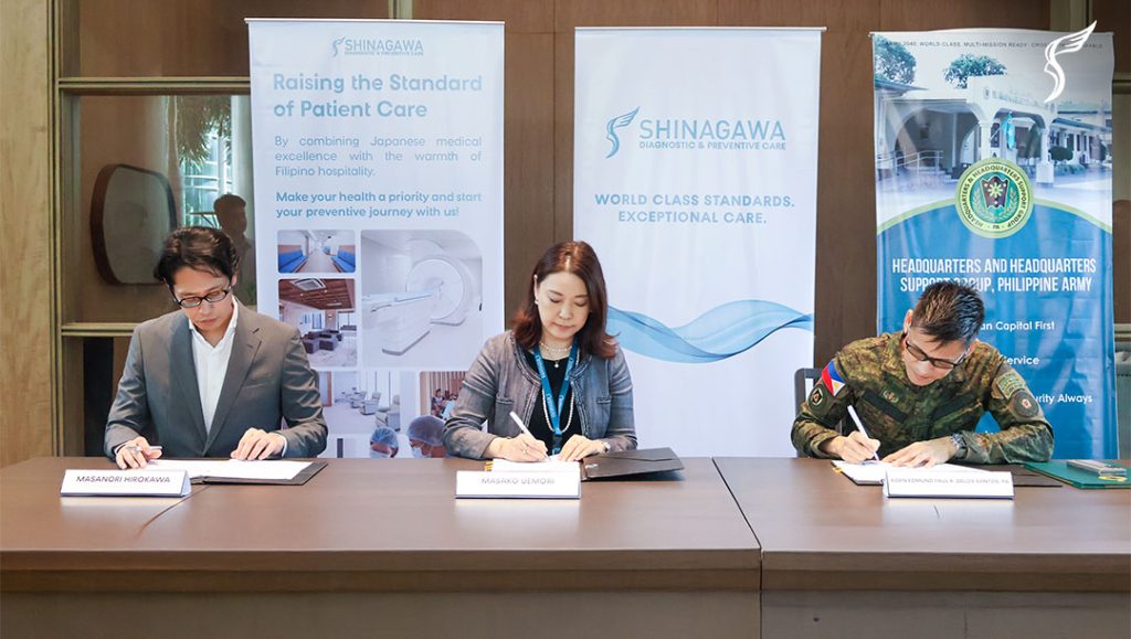 Contract signing between Shinagawa Diagnostic and Philippine Army